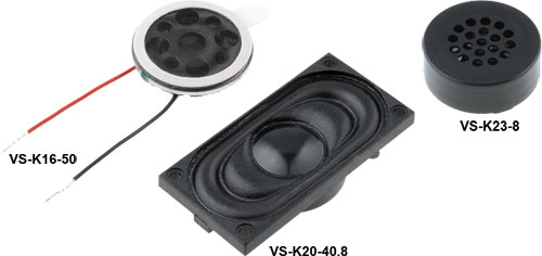 Luidspreker; miniatuur, SMS-2008MS-R, VS-BF32-8, VS-BF45, VS-FRWS-4-ND, VS-K14.25-8, VS-K16-50 |NL|