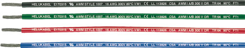 Wire: assembly; HELU, UL1007AWG26-BK, UL1007AWG26-BL, UL1007AWG26-BR, UL1007AWG26-G |EN|