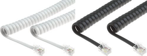 Cable: telephone; coiled, interlaced; BQ CABLE, TEL-4C-01T-BK, TEL-4C-01T-IV, TEL-4C-01T-WH |EN|