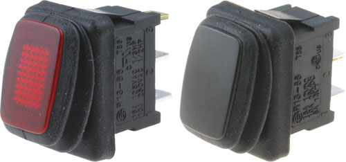 Switch: ROCKER; SPST; SCI, R1366A802, R1366B802G, R1366B802R, R1366B802Y, R13-66B2-02-BBG |EN|