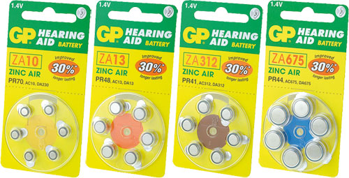 GP hearing aid batteries, BAT-ZA10/GP, BAT-ZA13/GP, BAT-ZA13/GP-B6, BAT-ZA312/GP, BAT-ZA675/GP |EN|