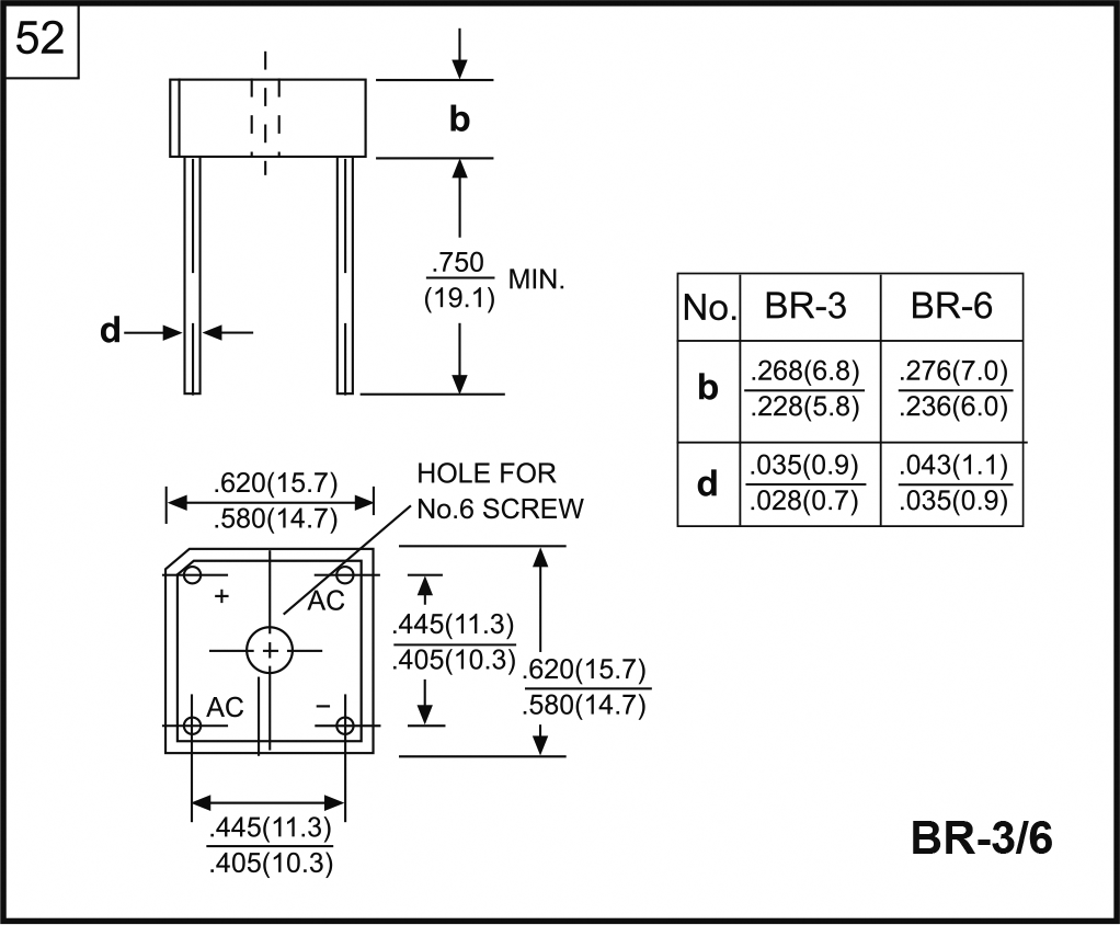 KBPC610 DC COMPONENTS - Single-phase bridge rectifier | Urmax: 1000V; If:  6A; Ifsm: 175A | TME - Electronic components (WFS)