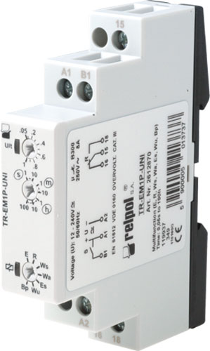 For DIN rail mounting; RELPOL, TR-EM1P-UNI, TR-EM2P-UNI, TR-EI1P-UNI, TR-EI2P-UNI, TR-ES2P-UNI |EN|
