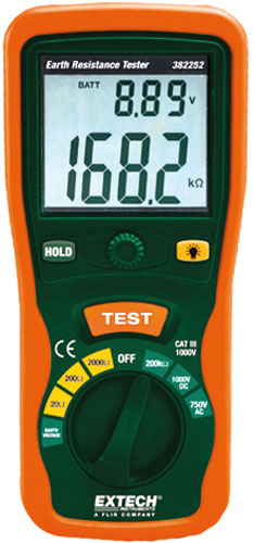 Erdungswiderstandsprüfgeräte Extech, EX382252, EX382253, EX382254 |DE|