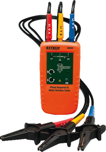 Tester: phase sequence; motor's rotation direction, EX480403, MEG-PSI410 |EN|