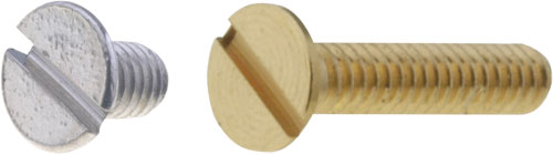Slotted flat head machine screws DIN963A brass, B1.6X8/BN537, B3X6/BN537, B4X16/BN537 |EN|