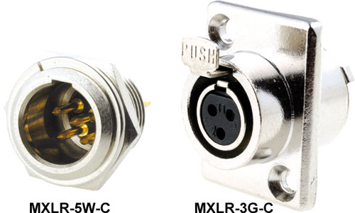 Socluri mini XLR, MXLR-3W-C, MXLR-4W-C, MXLR-5W-C, MXLR-3G-C, MXLR-4G-C |RO|