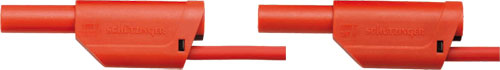 Test leads 2x, straight plug 32A with shield and additional socket, AL2177-1-100-BL |EN|