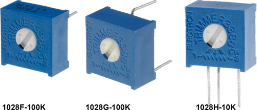 Potentiometer: mounting; single turn; SR PASSIVES, 1028F-100K, 1028F-10K, 1028F-1K, 1028F-200K |EN|