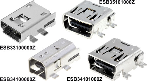 Mini USB sockets, ESB33100000Z, ESB34100000Z, ESB34100000ZT, ESB34101000Z, ESB34101002Z |EN|