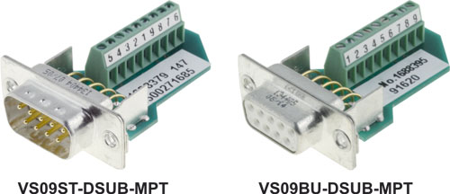 D-Sub connectors with screw terminal block, VS09ST-DSUB-MPT, VS15ST-DSUB-MPT, VS25ST-DSUB-MPT |EN|