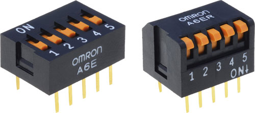 Type schakelaar: DIP-SWITCH; THT, A6E-0101, A6E-0104, A6E-2101, A6E-3101, A6E-3104, A6E-4101 |NL|
