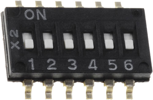 Switch: DIP-SWITCH; SMT; OMRON Electronic Components, A6H-2101, A6H-4101, A6H-6101, A6H-8101 |EN|