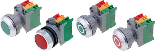 Switch: push-button; AUSPICIOUS, LXB30-1-O/C-R, LXB30-1-O/C-G, LXB30-1-O/C-BL, LXB30-1-O/C-W |EN|