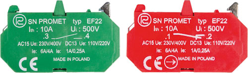 Switch accessories: contact block; PROMET, EF22X, EF22Y |EN|