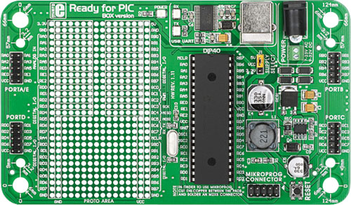 MIKROE Ready for PIC (DIP28) development kit, MIKROE-1280 |EN|