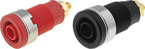 4mm banana socket - SCHUTZINGER, SEB6445AU-BL, SEB6445AU-BR, SEB6445AU-GE, SEB6445AU-GN |EN|