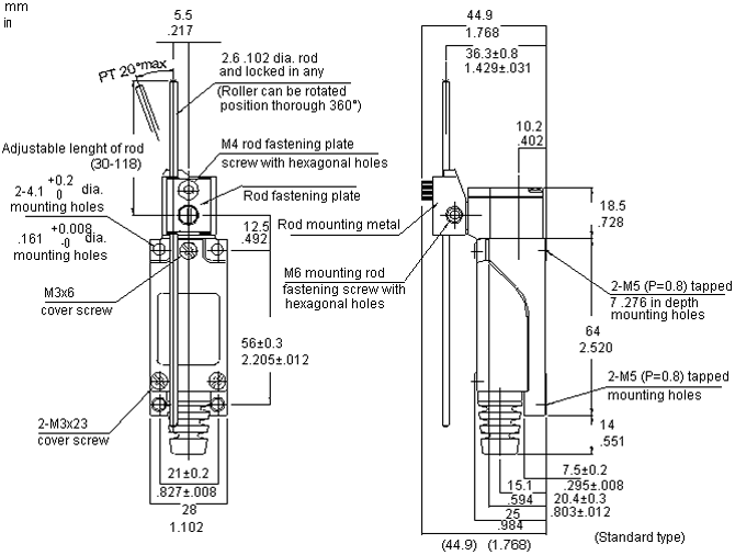 SZLVLC HONEYWELL Limit switch adjustable plunger, length R 30