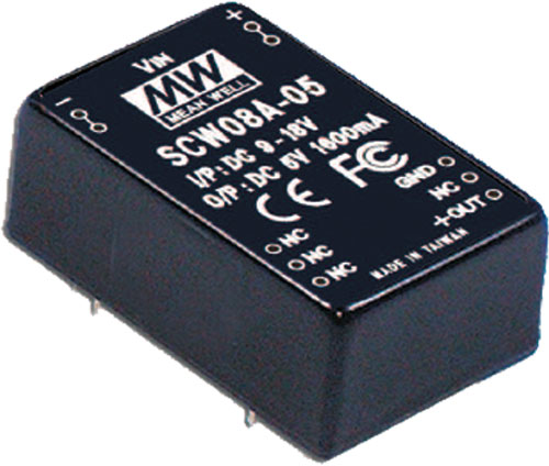 Convertitore: DC/DC; SCW08; MEAN WELL, SCW08A-05, SCW08A-12, SCW08A-15, SCW08B-05, SCW08B-12 |IT|