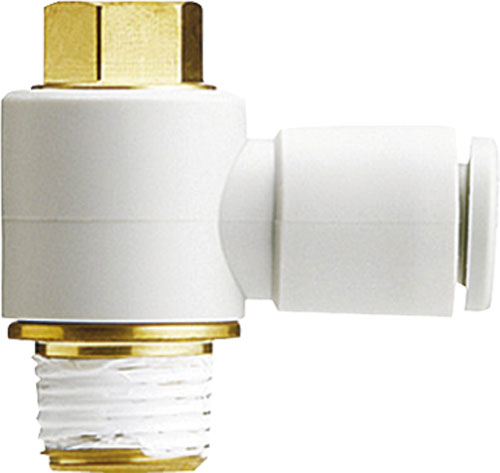 Push-in fitting; threaded, angled 90°; SMC, KQ2V04-M5A, KQ2V04-01AS, KQ2V06-M5A, KQ2V06-01AS |EN|