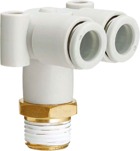 Push-in fitting; angled 90°; 2-fold branch; SMC, KQ2LU04-M5A, KQ2LU04-01AS, KQ2LU04-02AS |EN|