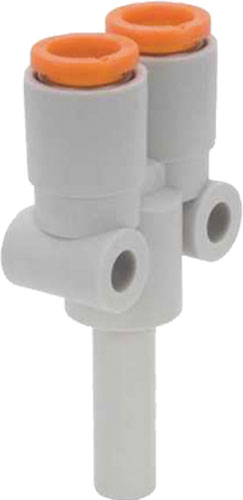 Tee fitting; plug-in; Y type branch; SMC, KQ2U04-99A, KQ2U06-99A, KQ2U08-99A, KQ2U10-99A |EN|