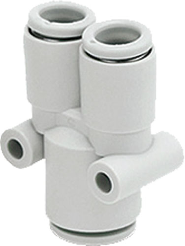 Tee fitting; Y type branch; Ver.: plug-in; SMC, KQ2U02-00A, KQ2U23-00A, KQ2U04-00A, KQ2U06-00A |EN|