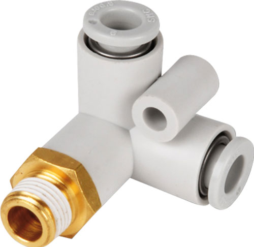 Tee fitting; angled 90°, plug-in, threaded; SMC, KQ2D04-01AS, KQ2D06-01AS, KQ2D06-02AS |EN|