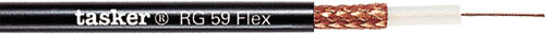 Wire: coaxial; RG59-flex; TASKER, TAS-RG59-FLEX-BL, TAS-RG59-FLEX-GR, TAS-RG59-FLEX-RD |EN|