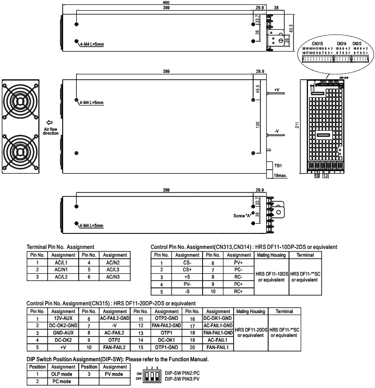 Power Source Terminal Rst Power supply: switching; for building in, modular; MEAN WELL, RST-5000 ...