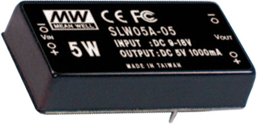 Convertitore: DC/DC; SLW05; MEAN WELL, SLW05A-05, SLW05A-09, SLW05A-12, SLW05A-15, SLW05B-05 |IT|