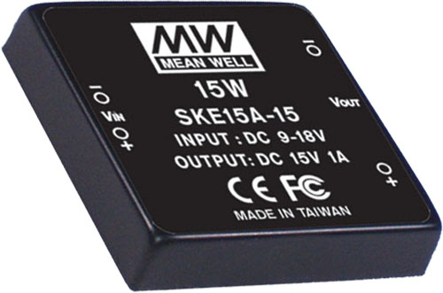 Converter: DC/DC; MEAN WELL, SKE15A-05, SKE15A-12, SKE15A-15, SKE15A-24, SKE15B-05, SKE15B-12 |EN|