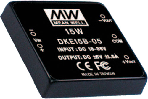 Convertitore: DC/DC; DKE15; MEAN WELL, DKE15A-05, DKE15A-12, DKE15A-15, DKE15A-24, DKE15B-05 |IT|