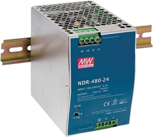 Power supply: switching; for DIN rail, slim; NDR-480; MEAN WELL, NDR-480-24, NDR-480-48 |EN|