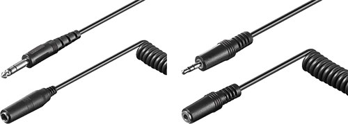 Jack Plug - Jack socket stereo coiled cables, AVK-116-0500, AVK-117-0500 |EN|