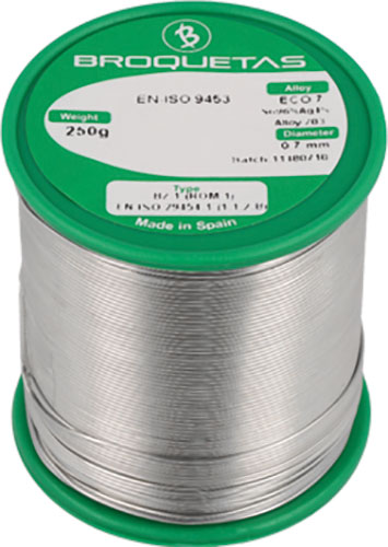 Solder: tin; lead free; BROQUETAS, ECO7-05/025H, ECO7-07/025H, ECO7-10/025H |EN|