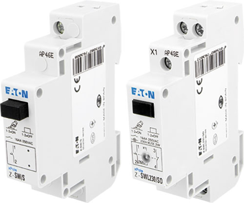 Pushbutton switch; for DIN rail mounting; EATON ELECTRIC, Z-SW/S, Z-SW/W, Z-SW/SS, Z-SW/SO |EN|
