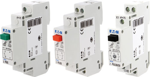 Pushbutton switch; for DIN rail mounting; EATON ELECTRIC, Z-PU/S, Z-PU/SS, Z-PU/SO, Z-PU/OO |EN|