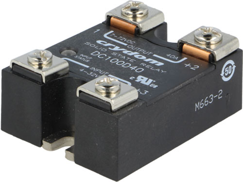 Tip releu: semiconductor; de curent continuu; Producător: SENSATA / CRYDOM, DC100D10, DC100D20 |RO|