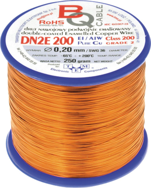 Sârmă bobină; BQ CABLE, DN2E0.15/0.25, DN2E0.20/0.25, DN2E0.30/0.25, DN2E0.40/0.25 |RO|