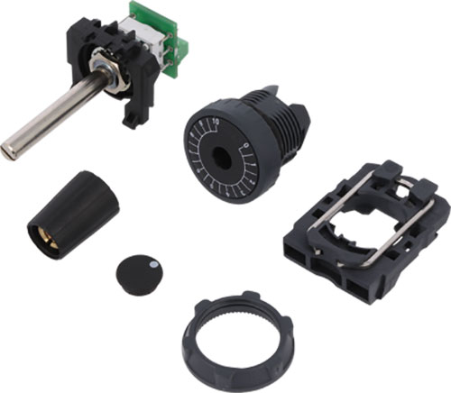 Potentiometer; single turn; SCHNEIDER ELECTRIC, XB5AD912R1K, XB5AD912R4K7, XB5AD912R10K |EN|