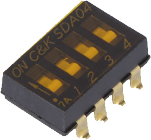 Switch: DIP-SWITCH; C&K, SDA01H0SBR, SDA01H1SBD, SDA02H0SBR, SDA03H0SBR, SDA04H1SBD |EN|