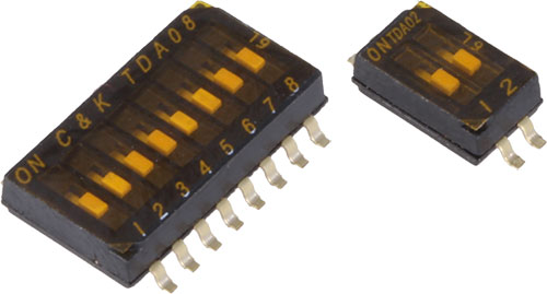 Switch: DIP-SWITCH; C&K, TDA02H0SB1, TDA04H0SB1, TDA08H0SB1, TDA01H0SB1R, TDA06H0SB1 |EN|