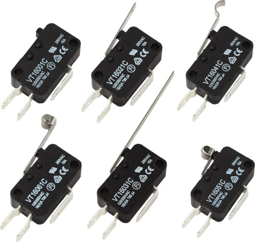Microschakelaars VT16-serie, VT16001C, VT16001C2, VT16021C, VT16031C, VT16031C2, VT16051C |NL|