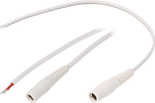 White DC sockets with cable, DC.CAB.2500.0020, DC.CAB.2500.0150, DC.CAB.2110.0150 |EN|