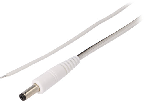Prises blanches DC 4,8/1,7 avec cordon, DC.CAB.1500.0150 |FR|