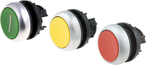 Flat push-button switches, M22 series, M22-D-S, M22-D-W, M22-D-R, M22-D-G, M22-D-Y, M22-D-B |EN|