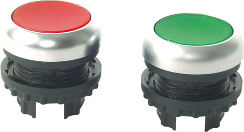 Switch: push-button; flat; RMQ-Titan; EATON ELECTRIC, M22-DL-W, M22-DL-R, M22-DL-G, M22-DL-Y |EN|