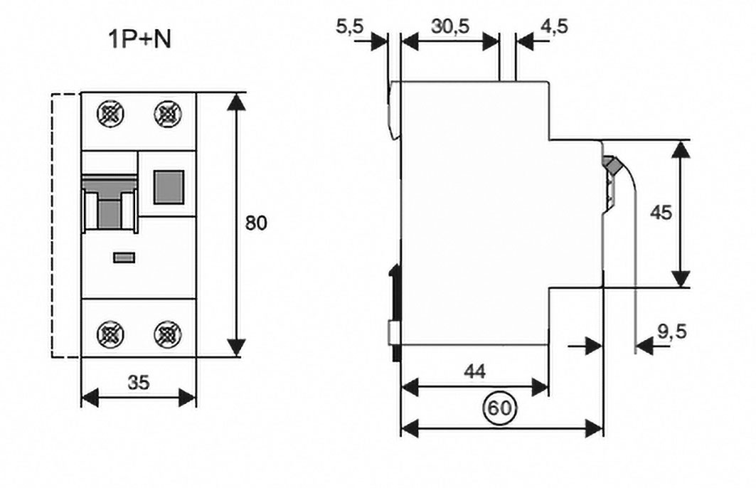 PFL6-16/1N/C/003-A EATON ELECTRIC - RCBO breaker | Inom: 16A; Ires ...