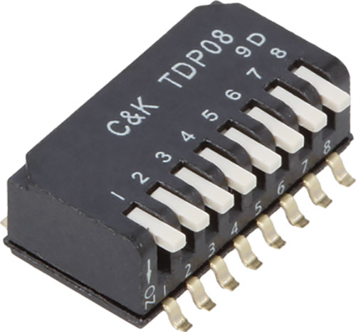 DIP-switchar, serie TDP, TDP08H0SBD1R, TDP08H1SBD1 |SV|